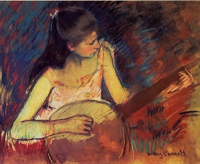 Mary Cassatt Girl with a Banjo